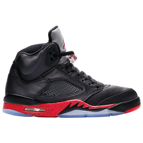 Jordan Retro 5 - Men's - Basketball - Shoes - Black/University Red