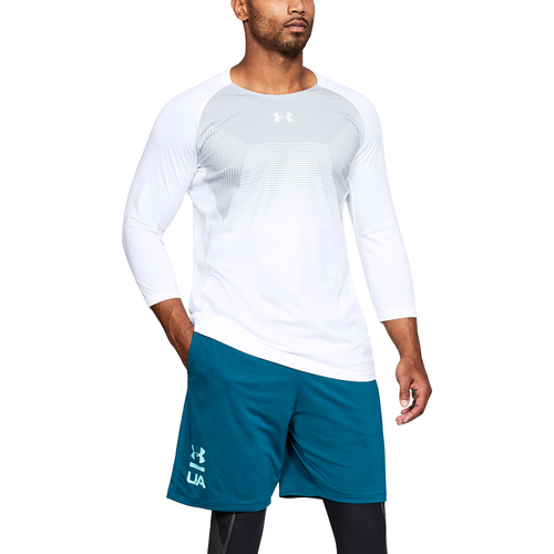 Under Armour Threadborne Vanish Football 3/4 Top - Men's - Football - Clothing - White/Silver
