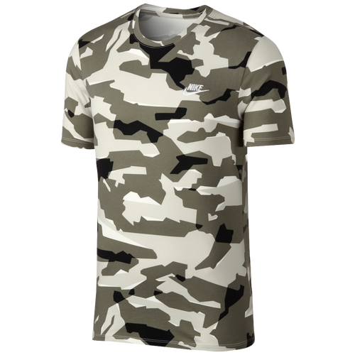 Nike Camo AOP T-Shirt - Men's - Casual - Clothing - Sail/Black