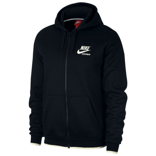 Nike Archive Full-Zip Hoodie - Men's - Casual - Clothing - Black/Sail