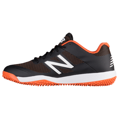 black and orange new balance turf shoes