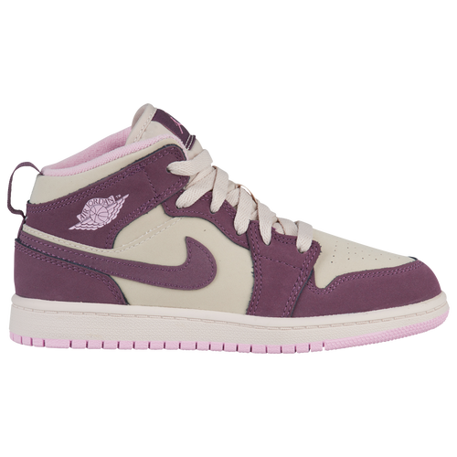 Jordan AJ 1 Mid - Girls' Preschool - Basketball - Shoes - Pro Purple ...