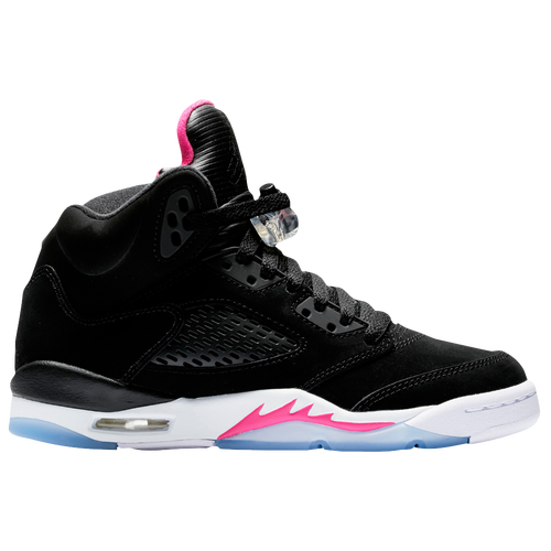 Jordan Retro 5 - Girls' Grade School - Basketball - Shoes - Black ...