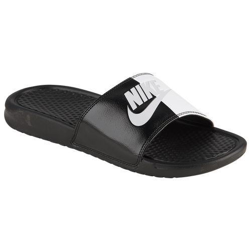 Nike Benassi JDI Slide - Men's - Casual - Shoes - Black/Pure Platinum/White