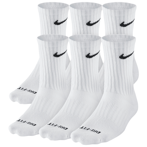 Nike DriFIT Crew Sock (6 Pack) For All Sports Accessories White