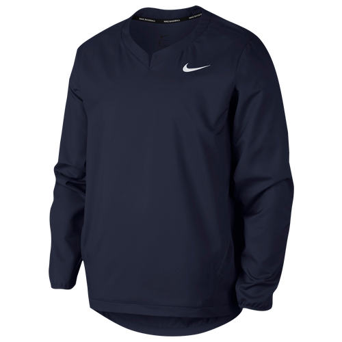 Nike Long Sleeve Cage Jacket - Men's - Baseball - Clothing - Navy/White