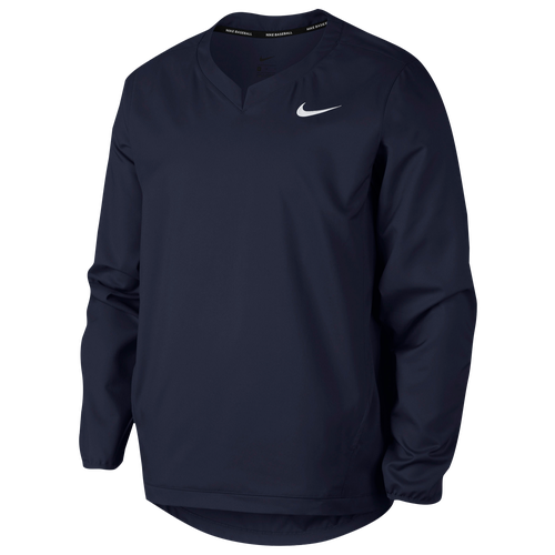 Nike Long Sleeve Cage Jacket Men's Baseball Clothing Navy/White