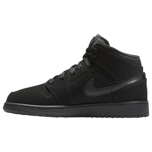 Jordan AJ 1 Mid - Boys' Grade School - Basketball - Shoes - Black/White ...