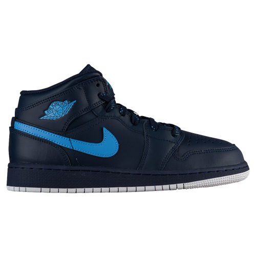 Jordan AJ 1 Mid Boys' Grade School Basketball Shoes Obsidian