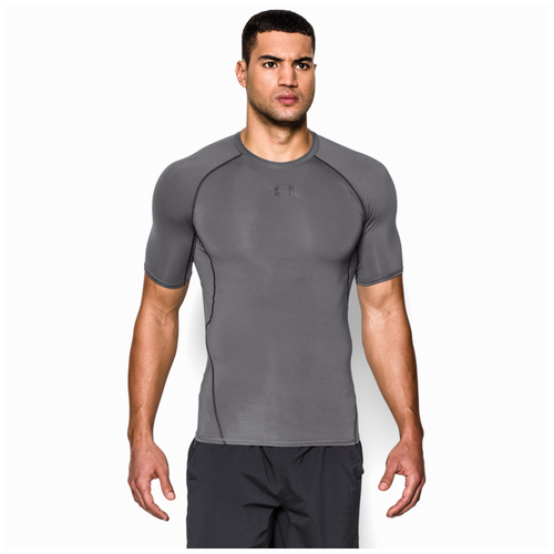 Under Armour HeatGear Armour Compression S/S Shirt   Mens   Training   Clothing   Graphite/Black