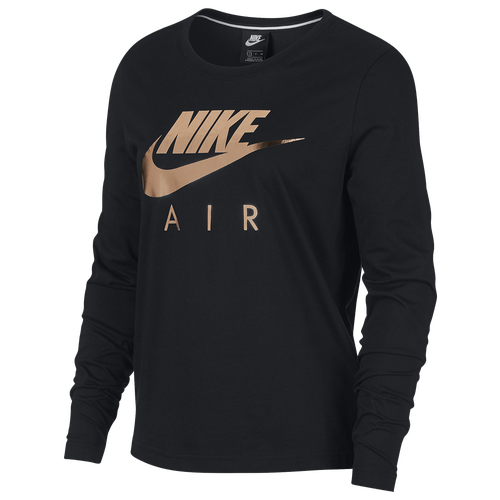 Nike Rose Gold Metallic Air Long Sleeve Top - Women's - Casual ...