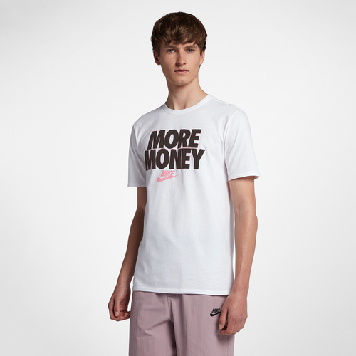 Nike More Money T-Shirt - Men's - Casual - Clothing - White/Coral Chalk