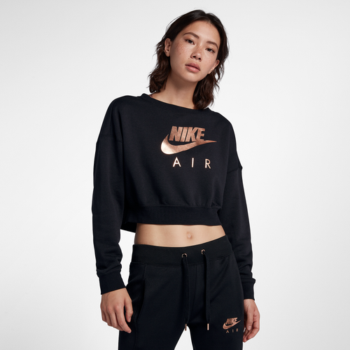 Nike Rose Gold Metallic Air Crew - Women's - Casual - Clothing - Black