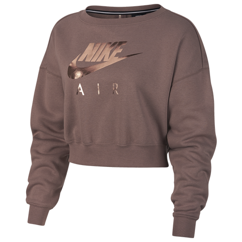 Nike Rose Gold Metallic Air Crew - Women's - Casual - Clothing - Smokey ...