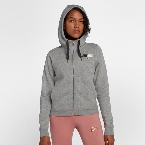 Nike Rose Gold Metallic Air Full-Zip Hoodie - Women's - Casual ...