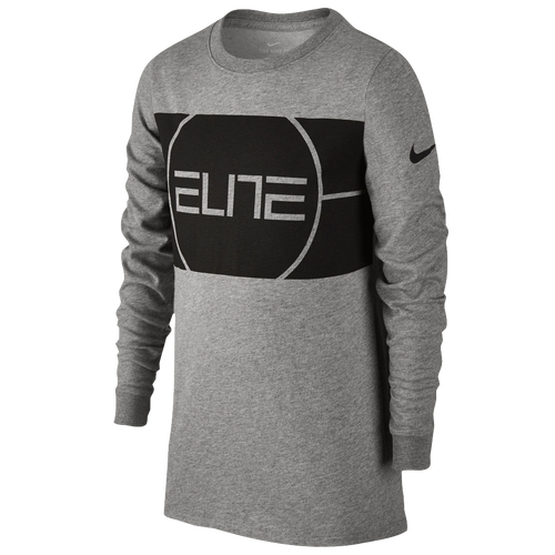 Nike Elite Logo Long Sleeve T-Shirt - Boys' Grade School - Basketball ...