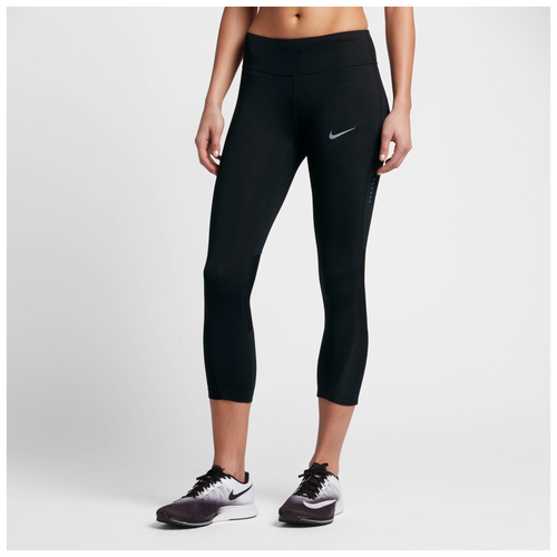 Nike Dri-FIT Racer Crop - Women's - Running - Clothing - Black/Black ...