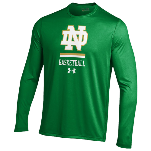 Under Armour College L/S tech TShirt Men's Clothing Notre Dame Fighting Irish Kelly Green