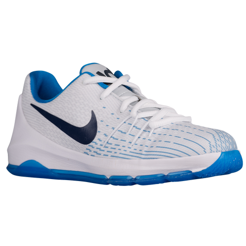 Nike KD 8 - Boys' Preschool - Basketball - Shoes - Kevin Durant - White/Midnight Navy/Photo Blue 
