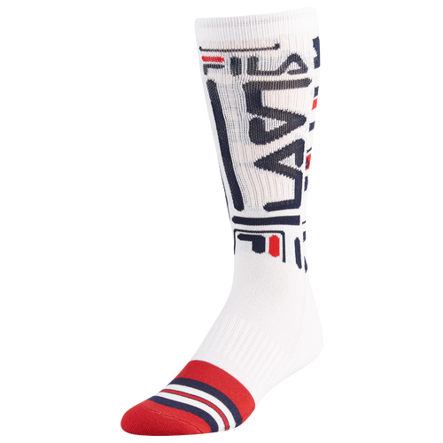 Fila Heritage Mix Logo Crew Socks - Men's - Casual - Accessories - White