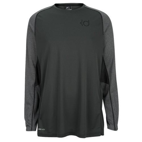 Nike KD Precision Moves Long Sleeve   Mens   Basketball   Clothing   Anthracite/Charcoal Heather/Black