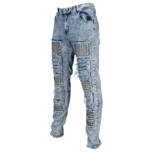 DNM Stud Denim Jeans Men's Casual Clothing Blue