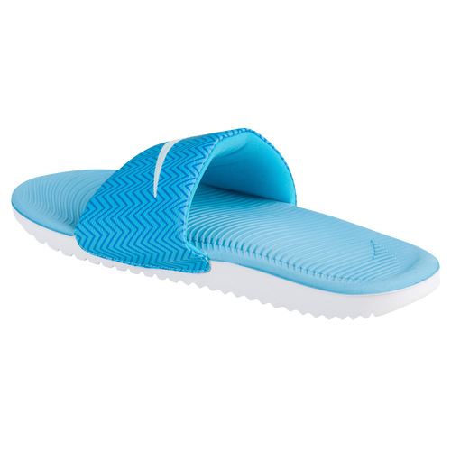 light blue nike slides