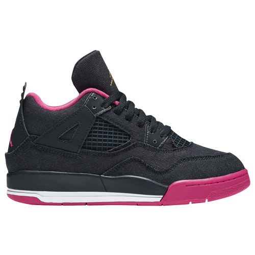 Jordan Retro 4 - Girls' Preschool - Basketball - Shoes - Dark Obsidian ...