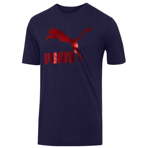 PUMA #1 Logo T-Shirt - Men's - Casual - Clothing - Peacoat/Red Foil