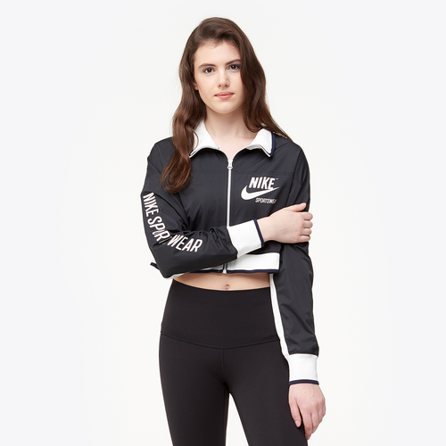 Nike Archive Cropped Track Jacket - Women's - Casual - Clothing - Black/Sail