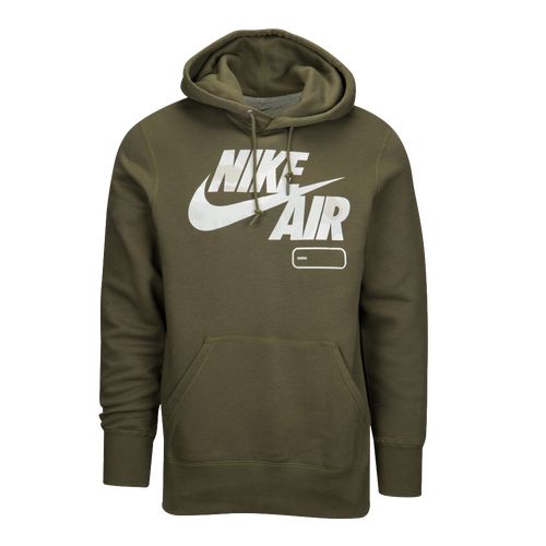 Nike Graphic Hoodie - Men's - Casual - Clothing - Medium Olive/White/Grey