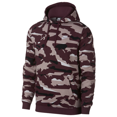 Nike Club Camo Pullover Hoodie - Men's - Casual - Clothing - Burgundy ...