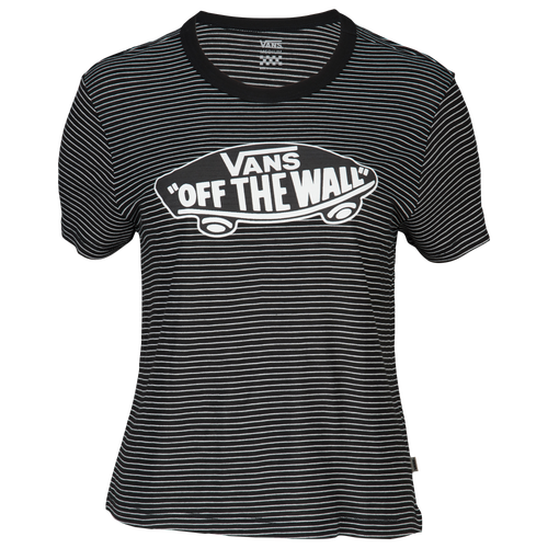 Vans Funday Striped TShirts Women's Casual Clothing Black/White