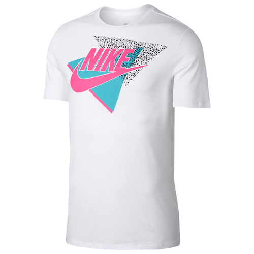 Nike GFX Tri Logo T-Shirt - Men's - Casual - Clothing - White/Hyper Pink