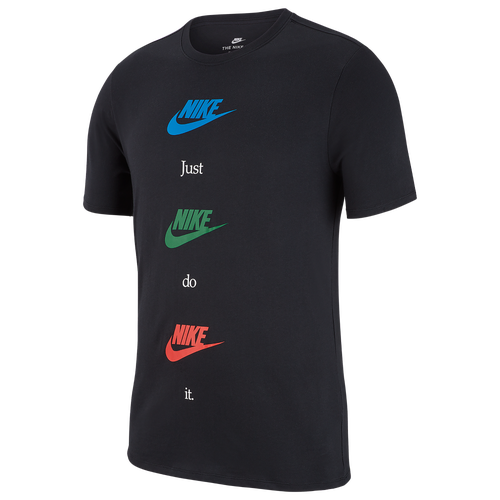 Nike JDI Stack Logo T-Shirt - Men's - Casual - Clothing - Black/Blue Nebula