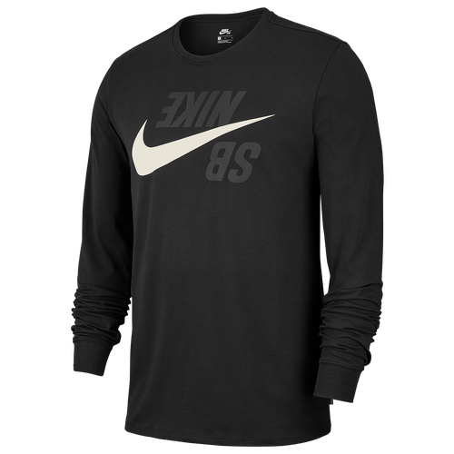 Nike SB Backward L/S T-Shirt - Men's - Skate - Clothing - Black/Phantom
