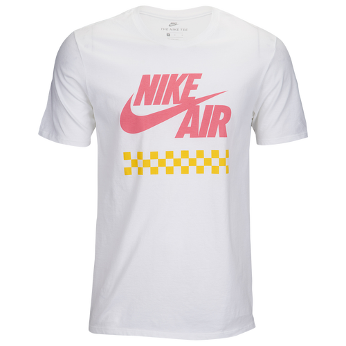 Nike Graphic TShirt Men's Casual Clothing White/Pink/Yellow