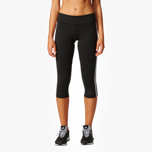 adidas Three-Stripes Capris - Women's - Training - Clothing - Black/White