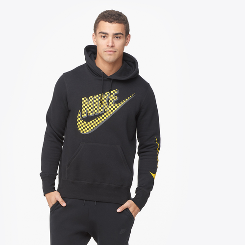Nike Graphic Hoodie - Men's - Casual - Clothing - Black/Yellow/Reflective