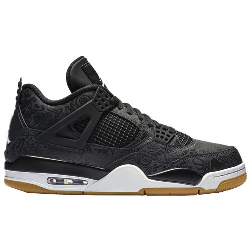 Jordan Retro 4 - Men's - Basketball - Shoes - Black/White/Gum Light ...