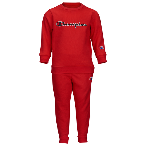 Champion Heritage 2-Piece Crew & Jogger Set - Girls' Toddler - Casual - Clothing - Scarlet