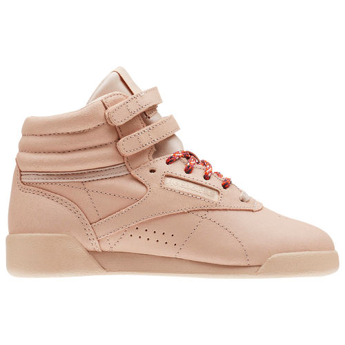 Reebok Freestyle Hi - Girls' Preschool - Casual - Shoes - Bare Beige/White