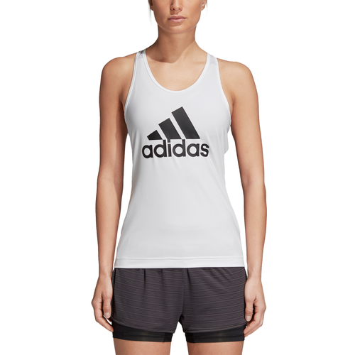 adidas Mesh Racerback Tank - Women's - Training - Clothing - White/Black