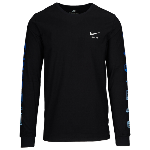 Nike TN Air Long Sleeve T-Shirt - Men's - Casual - Clothing - Black/Hyper Blue