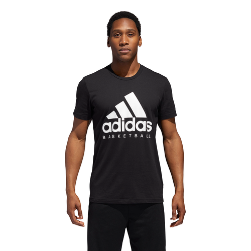 adidas Graphic T-Shirt - Men's - Basketball - Clothing - Black/White