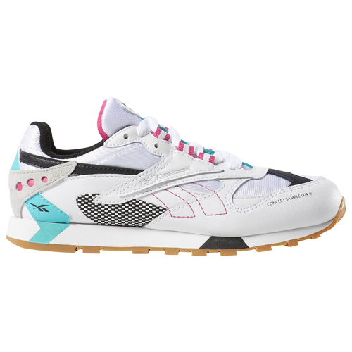 Reebok Classic Leather Altered Boys' Preschool Casual Shoes White/Solid Teal/Black/Skull