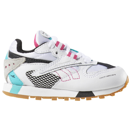Reebok Classic Leather Altered Boys' Toddler Casual Shoes White/Solid Teal/Black/Skull Grey