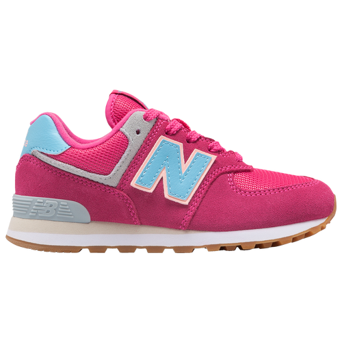 New Balance 574 Classic - Girls' Grade School - Casual - Shoes - Exuberant Pink/Blue