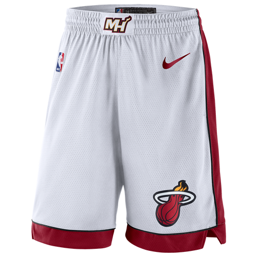 Nike NBA Swingman Shorts - Men's - Clothing - Miami Heat - White/Tough Red