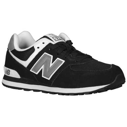 New Balance 574 - Boys' Grade School - Casual - Shoes - Black/White